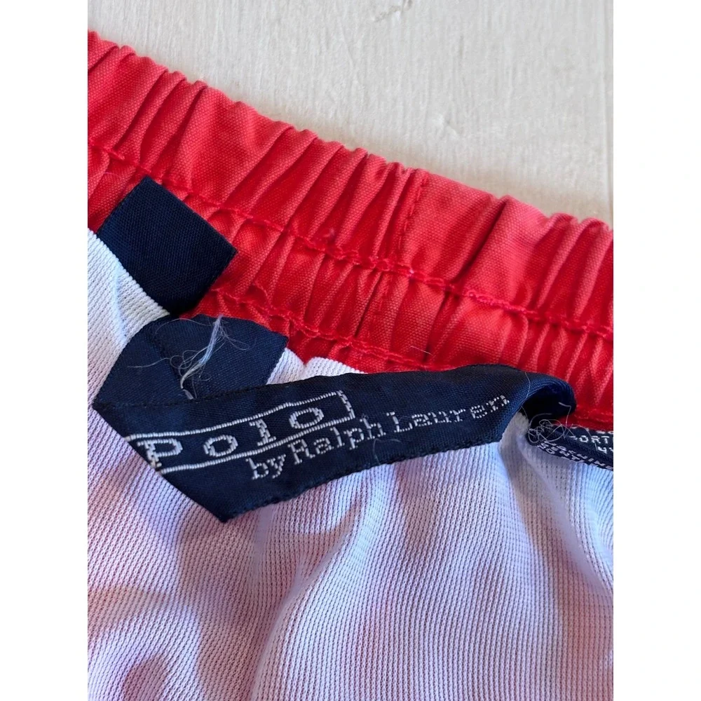 Polo Ralph Lauren Mens XL Red Swim Trunks Cotton Nylon Mesh Lined Pony Logo